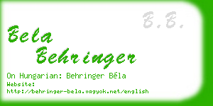 bela behringer business card